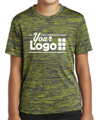 Sport-Tek S/S Electric Heather Custom T-Shirt, color: Lime Shock-True Navy Electric
