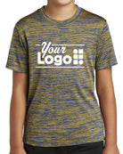 Sport-Tek S/S Electric Heather Custom T-Shirt, color: True Royal-Gold Electric