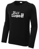 Sport-Tek L/S Posi-UV Pro Scoop Neck Custom T-Shirt, color: Black