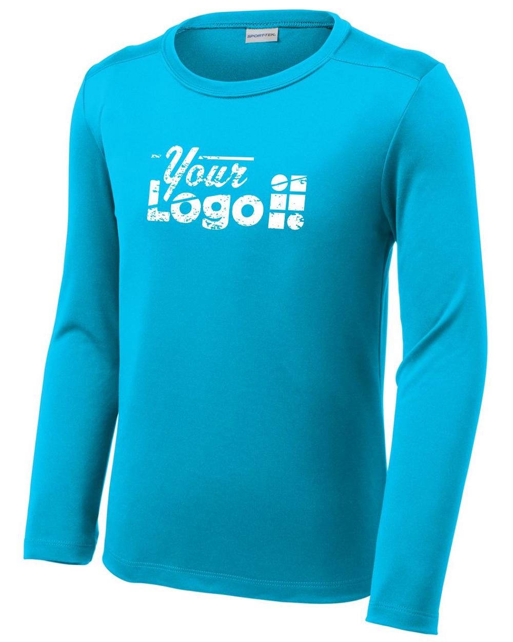 Sport-Tek L/S Posi-UV Pro Scoop Neck Custom T-Shirt, color: Sapphire