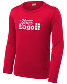 Sport-Tek L/S Posi-UV Pro Scoop Neck Custom T-Shirt, color: True Red