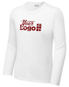 Sport-Tek L/S Posi-UV Pro Scoop Neck Custom T-Shirt, color: White