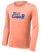 Sport-Tek L/S Posi-UV Pro Scoop Neck Custom T-Shirt, color: Soft Coral