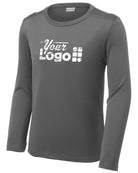 Sport-Tek L/S Posi-UV Pro Scoop Neck Custom T-Shirt, color: Dark Smoke Grey