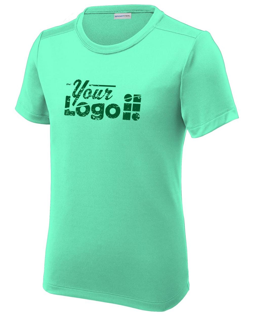 Sport-Tek S/S Posi-UV Pro Scoop Neck Custom T-Shirt, color: Bright Seafoam