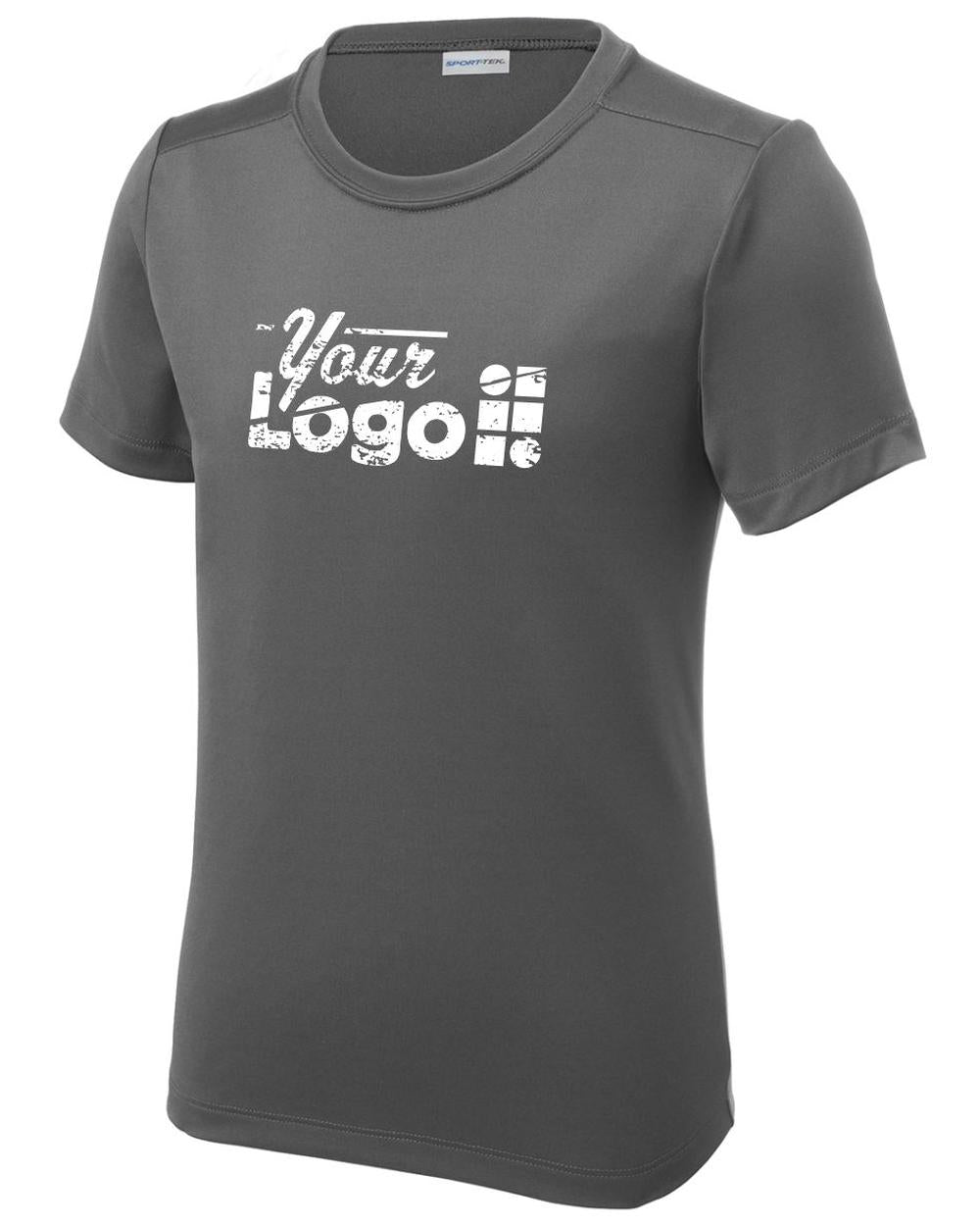 Sport-Tek S/S Posi-UV Pro Scoop Neck Custom T-Shirt, color: Dark Smoke Grey